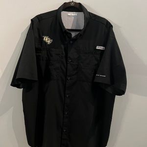 Columbia Black Omni-Shade Short Sleeve Button Down XL UCF